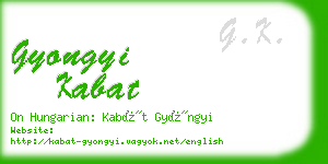 gyongyi kabat business card